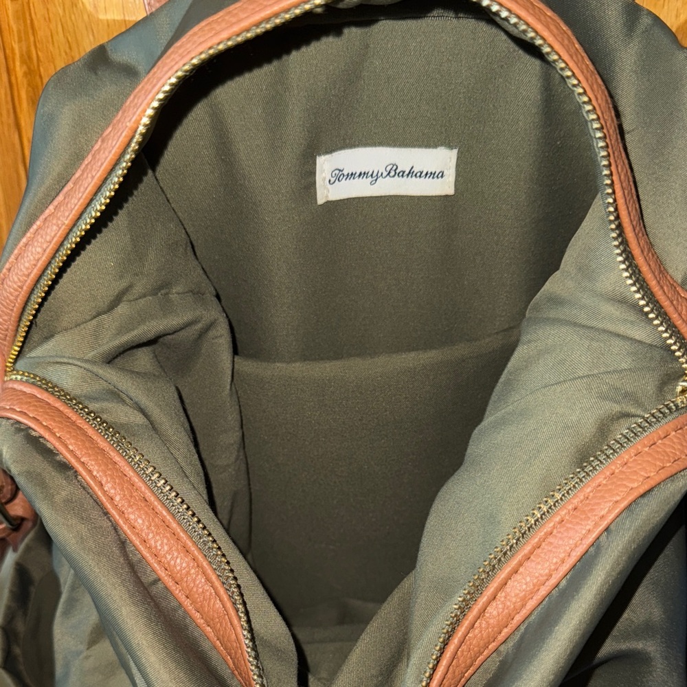 Tommy Bahama Olive and Tan Backpack - Picture 3 of 3